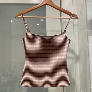 Reformation Carrie Top in Isla Brown Stripe
